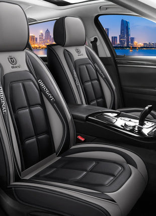 All inclusive seat cover, full leather car seat cushion, single seat driver and passenger seat cover, all season universal pad