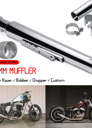Universal Motorcycle Exhaust Muffler Retro Vintage Classic Electroplating Escap Moto for cg125 sr400 cb500 vt500 CM300 500 Cafe
