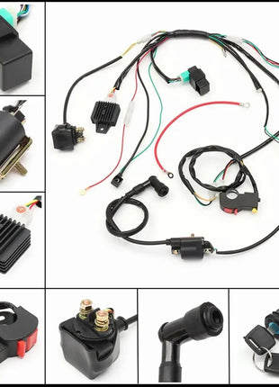Complete CDI Ignition Electrics Startor Wiring Harness Kit 6 Coil For Motorcycle ATV Quad Pit Bike 50cc 70cc 90cc 110cc 125cc