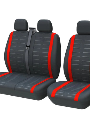 Universal 3D Stripe Seat Covers Fits Most Vans Trucks 2+1 Seat Covers for Single Driver and Passenger Seat Cover