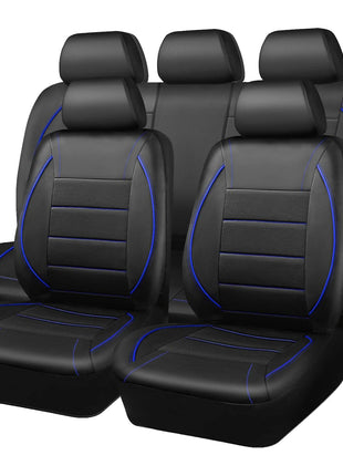 Universal Leather Car Seat Covers Red Simple Waterproof 5 Seat Car Seat Cover