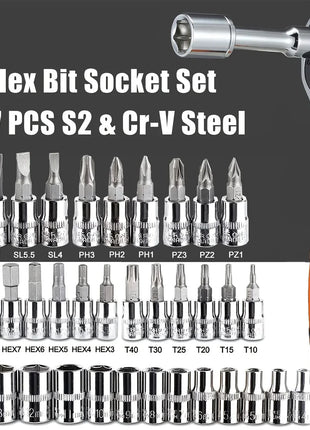 46-piece Auto Repair Combination Ratchet Wrench Toolbox, Auto Maintenance Vehicle-mounted Socket Repair Set Tools Kit