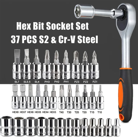 46-piece Auto Repair Combination Ratchet Wrench Toolbox, Auto Maintenance Vehicle-mounted Socket Repair Set Tools Kit
