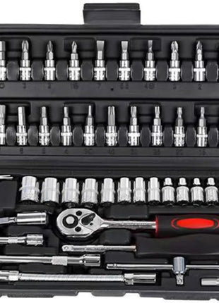 46-piece Auto Repair Combination Ratchet Wrench Toolbox, Auto Maintenance Vehicle-mounted Socket Repair Set Tools Kit