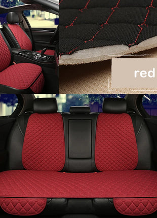 Universal Car Seat Cover Protector Linen Front Rear Back Flax Summer Cushion Pad Mat Sedan Suv Pick-up Car Interior Accessories