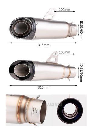 51mm 60mm Universal Motorcycle sc Exhaust proyect Escape with DB Killer For Honda YZF R6 R3 R25 MT07 MT09 Z400 Z900 Z650 MT03
