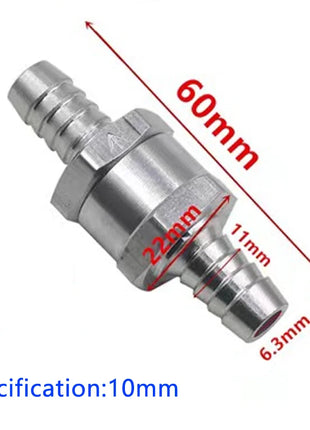 Universal Fuel Non Return Check Valve Aluminium Alloy 6mm 8mm 10mm for Peugeot Renault Marine Motorcycle Petrol Diesel
