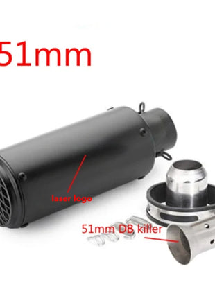 motorcycle exhaust inox muffler carbon fiber exhaust Universal 51/60mm with DB Killer for z900 R3 R25 MT07 MT09 R1 Z400 Z650