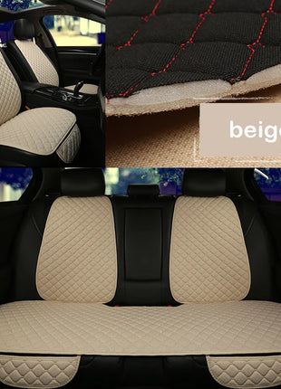 Universal Car Seat Cover Protector Linen Front Rear Back Flax Summer Cushion Pad Mat Sedan Suv Pick-up Car Interior Accessories