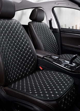 1PC cushion +1PC cushion PU leather front single-seat four-season universal embroidered seat cushion General dimensions are suit