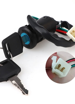 2 Wires/4 Wires Ignition Switch with 2 Keys On-Off Lock For Electrical Scooter ATV Motorcycle Motorbike ATV Quad Dirt Bike Parts