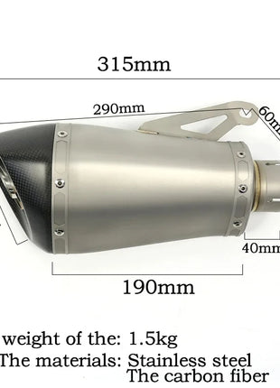 51mm 60mm 65mm Slip-on Motorcycle Exhaust Muffler Escape Moto Removable DB Killer Laser for BMW S1000RR 2010-2014 S100