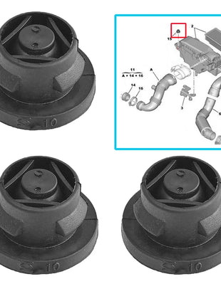 3Pcs Car Air Filter Rubber Insert Grommet For 1.6 HDI Diesel 1422A3 1422.A3 Hood Rubber Gasket Car Accessories