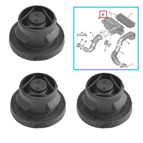 3Pcs Car Air Filter Rubber Insert Grommet For 1.6 HDI Diesel 1422A3 1422.A3 Hood Rubber Gasket Car Accessories