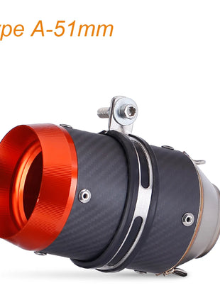 Universal Motorcycle Exhaust CNC Carbon Fiber Escape Muffler For Kawasaki Z900 FZ6 RC390 S1000XR