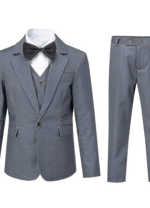 Sliktaa Boys 3pce Formal Suit Slim Fit Blazer And Vest And Pants