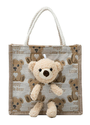 Gray Fashion Nylon Bear Shoulder Bag, Trendy Lady Handbag, 21 X 21 ...