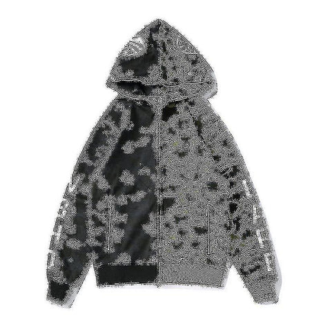 Mens Hoodie Camo Loose Zipper Jacket Sweatershirt For Men Boy
