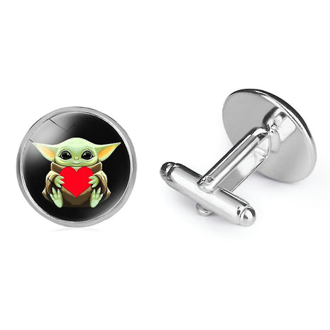 Baby Yoda Cufflinks Anime Cuff Links For Men Boys Shirt Cufflinks