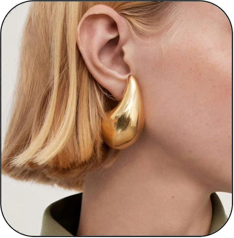 Extra Large Bottega Earring Dupes Hypoallergenic Chunkygoldhoopearr...