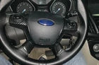 3PCS Cover Trim Carbon Fiber Steering Wheel Button Fit For Ford Focus 2012-2014