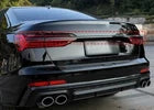 For Audi A6 C8 2019-23 Black Titanium Rear Door Trunk Cover & Tail Light Trim 3x