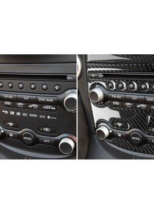 5Pcs Carbon Fiber Conditioner Control Panel Cover Trim For Nissan 370Z 2009-2020