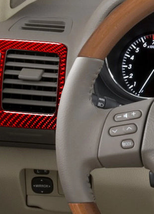 Red Carbon Fiber Side Air Vent Outlet Cover Trim For Lexus RX330 RX350 2004-2009