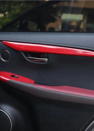 For Lexus NX200t 300h 2015-2021 Red Carbon Fiber