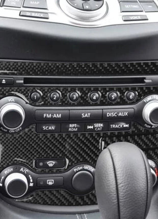 3Pcs For Nissan 370Z Carbon Fiber Air Conditioner Control Panel Cover Trim
