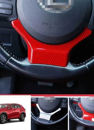 Red Carbon Fiber Steering Wheel Sheet Cover 1pc For Lexus NX 300h 200t 2015-2021