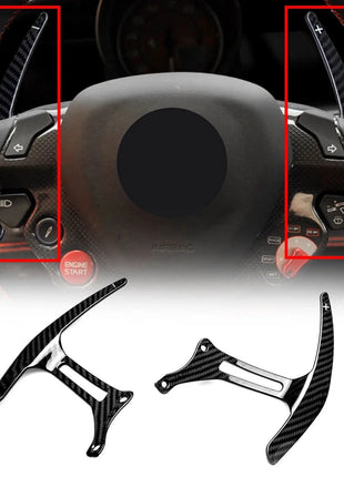 2pcs Real Carbon Fiber Steering Wheel Paddle Shifter Extension for Ferrari F8