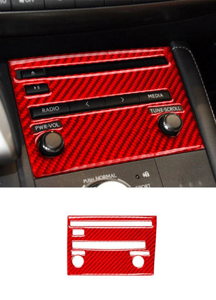 Red Carbon Fiber Center Console CD Panel Cover Trim For Lexus CT200h 2011-2017