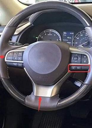 For Lexus Rx350 450h 16-22 Wood Grain Deluxe Steering Wheel Button Cover Trim