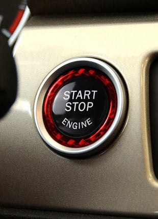 Red Carbon Fiber Engine Start Stop Switch Button Trim For Bmw 3 Series E90 05-12