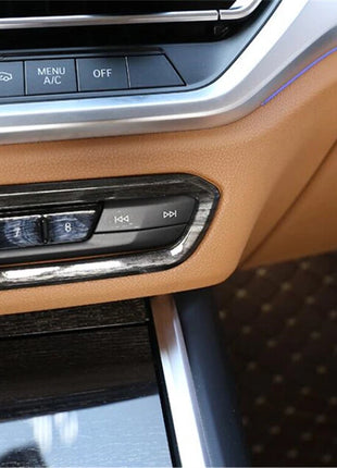 Black Wood Abs Central Control Volume Switch Trim For Bmw 3 Series G20 G28 2019+