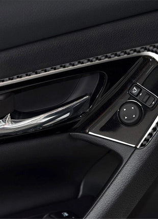 2X Carbon Fiber Front Door Handle Strips Cover Trim For Nissan Altima 2013-2015