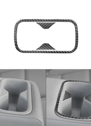 Carbon Fiber Rear Cup Holder Outer Frame Cover Trim For Nissan Altima 2019-2022