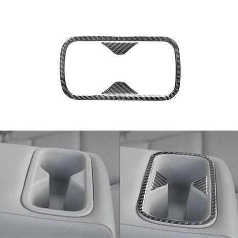 Carbon Fiber Rear Cup Holder Outer Frame Cover Trim For Nissan Altima 2019-2022