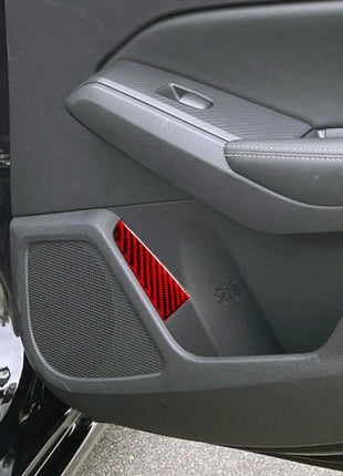 4X Red Carbon Fiber Door Pull Inner Panel Cover Trim For Nissan Altima 2019-2022