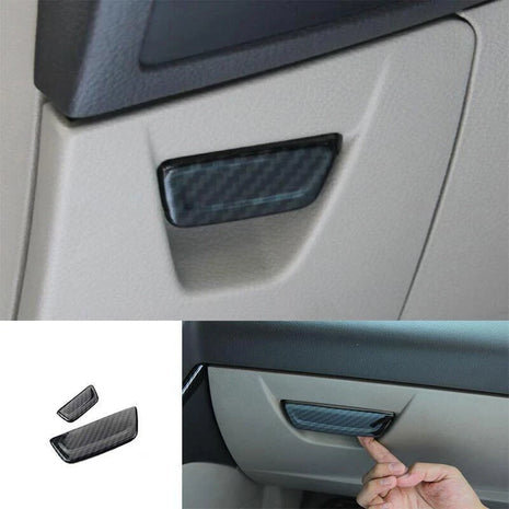 Interior Storage Box Handle For Ford Focus 2012-2018 Carbon Fiber Cover Trim 2PC