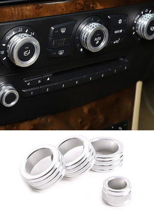 Silver Alloy Air Conditioner Switch Knob Ring Cover For Bmw 5 Series E60 2004-10