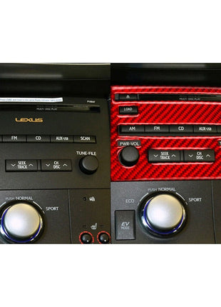 Red Carbon Fiber Center Console CD Panel Trim Cover For Lexus CT200h 2011-2017