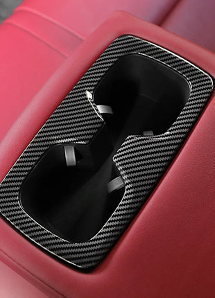 1P ABS Carbon Fiber Rear Water Cup Holder Cover Trim For Lexus NX250 350 2022-23