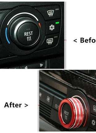 red Alloy Air Condition Switch Knob Ring Trim For Bmw 3 Series E90 E92 2007-12