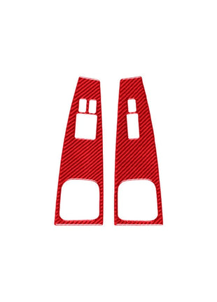 2Pcs Red Front Window Switch Button Trim Cover For Nissan Quest 2004-2006 Type A