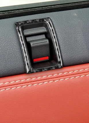 Carbon Fiber Interior Door Lock Frame Cover Trim For Nissan Gt-r R35 2008-2020