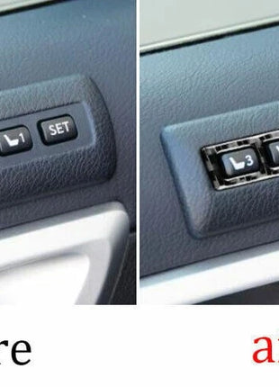 Seat Memory Button Switch Cover Trim For Lexus CT200h 11-2013 Real Carbon Fiber