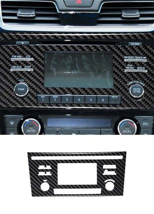 Carbon Fiber Center Console CD Panel Cover Trim For Nissan Altima 2013-2015 TypA