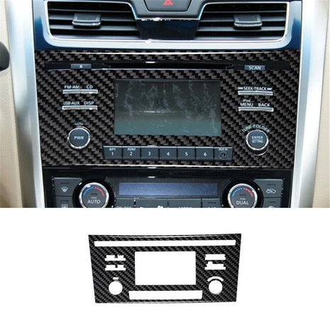 Carbon Fiber Center Console CD Panel Cover Trim For Nissan Altima 2013-2015 TypA